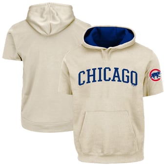 Men's Profile  Cream Chicago Cubs Big & Tall Contrast Short Sleeve Hoodie