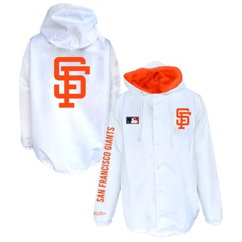 Men's Mitchell & Ness  White San Francisco Giants Big & Tall Full-Snap Hooded Jacket
