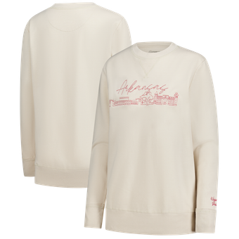 Women's  Natural Arkansas Razorbacks Campus Vintage Wash Fleece Sweatshirt