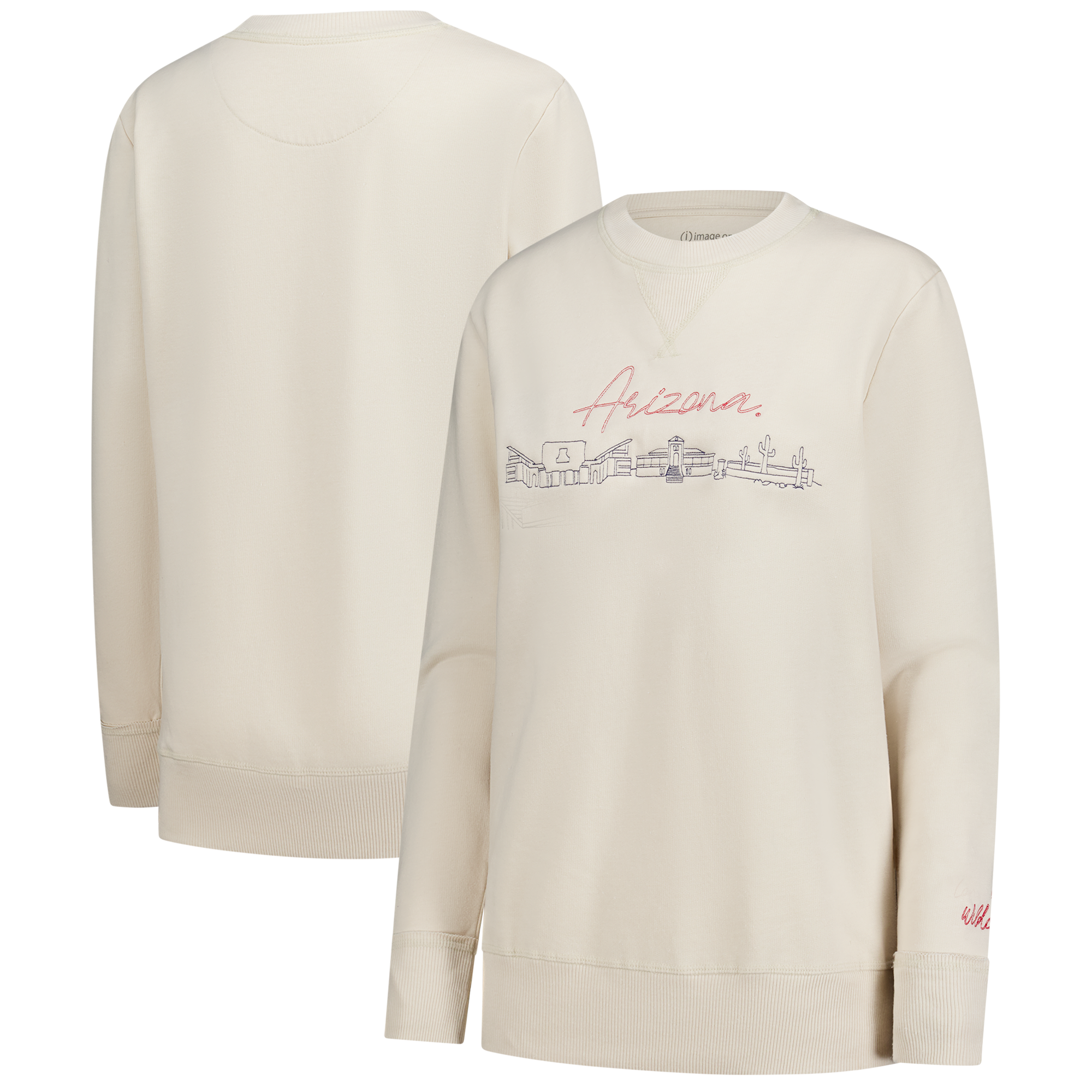 Women's  Natural Arizona Wildcats Campus Vintage Wash Fleece Sweatshirt