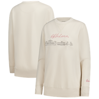 Women's  Natural Oklahoma Sooners Campus Vintage Wash Fleece Sweatshirt
