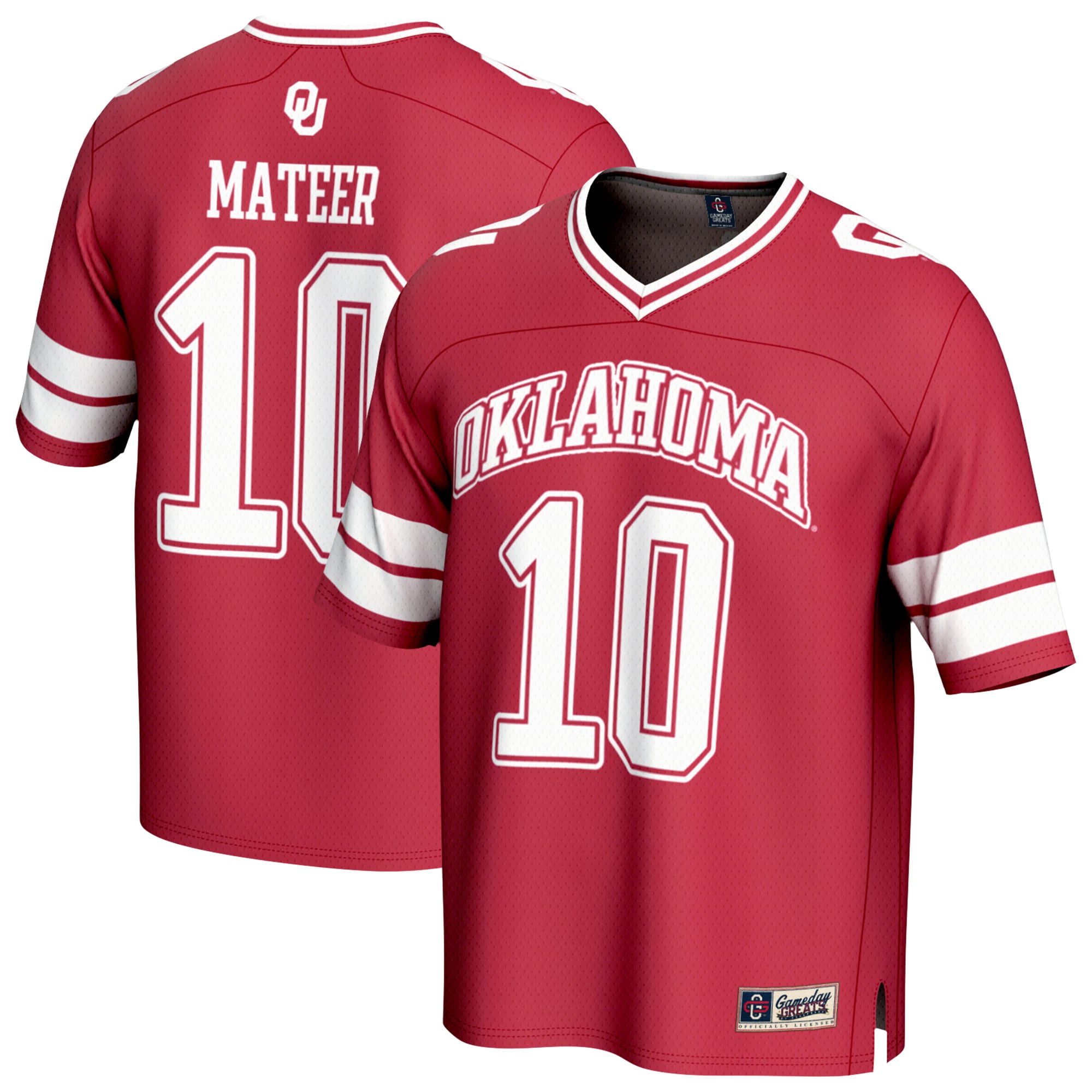 Youth GameDay Greats John Mateer Crimson Oklahoma Sooners NIL Lightweight Football Player Jersey