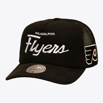 Men's Mitchell & Ness Black Philadelphia Flyers Head Coach Trucker Adjustable Hat