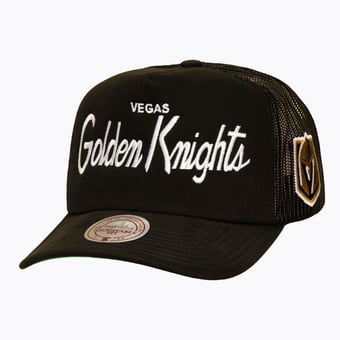 Men's Mitchell & Ness Black Vegas Golden Knights Head Coach Trucker Adjustable Hat