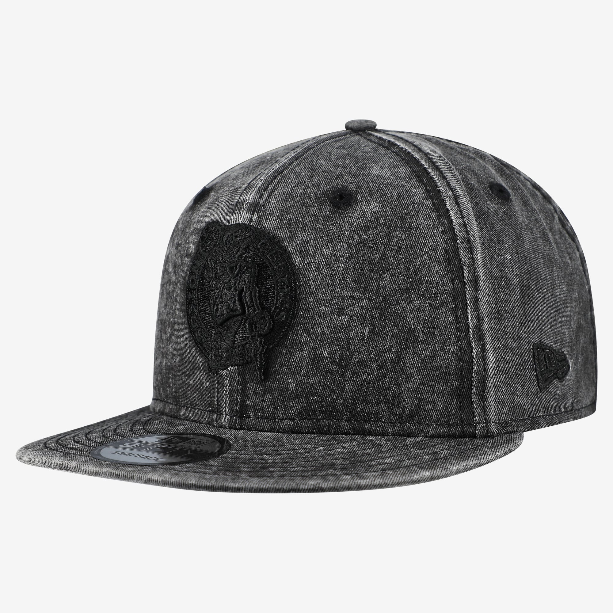 Men's New Era  Black Boston Celtics Washed Tonal 9FIFTY Snapback Hat