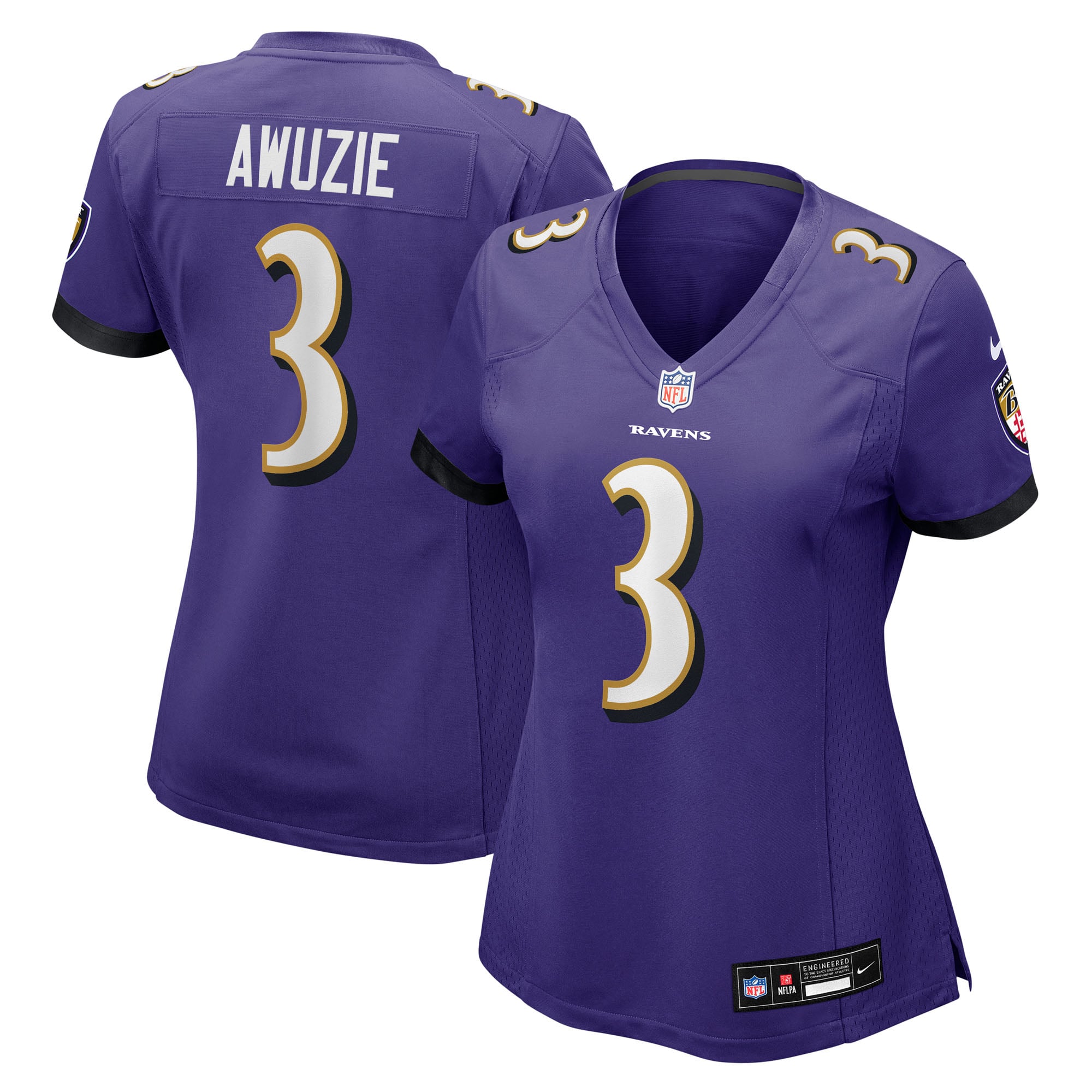 Women's Nike Chidobe Awuzie Purple Baltimore Ravens Team Game Jersey