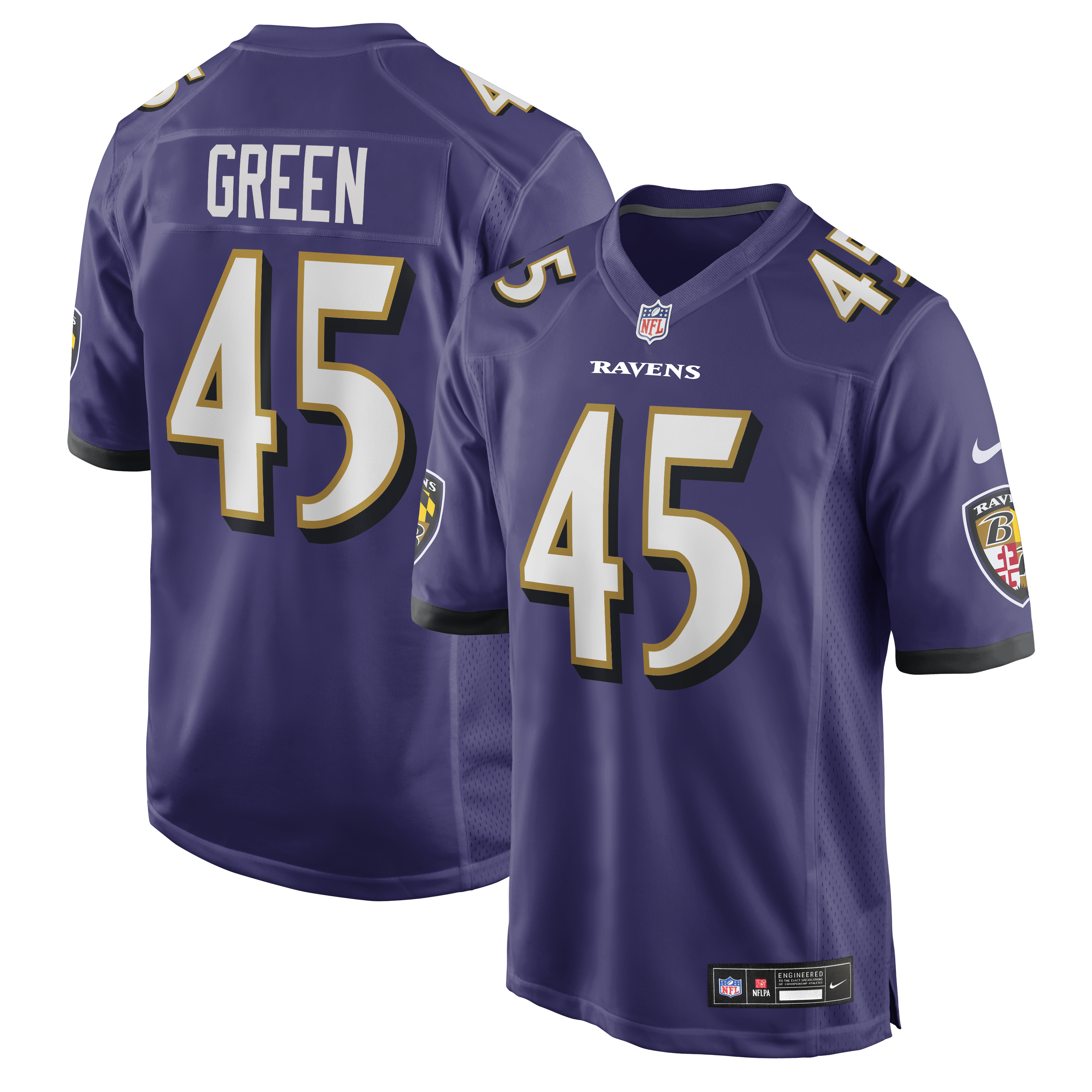 Men's Nike Mike Green Purple Baltimore Ravens Team Game Jersey
