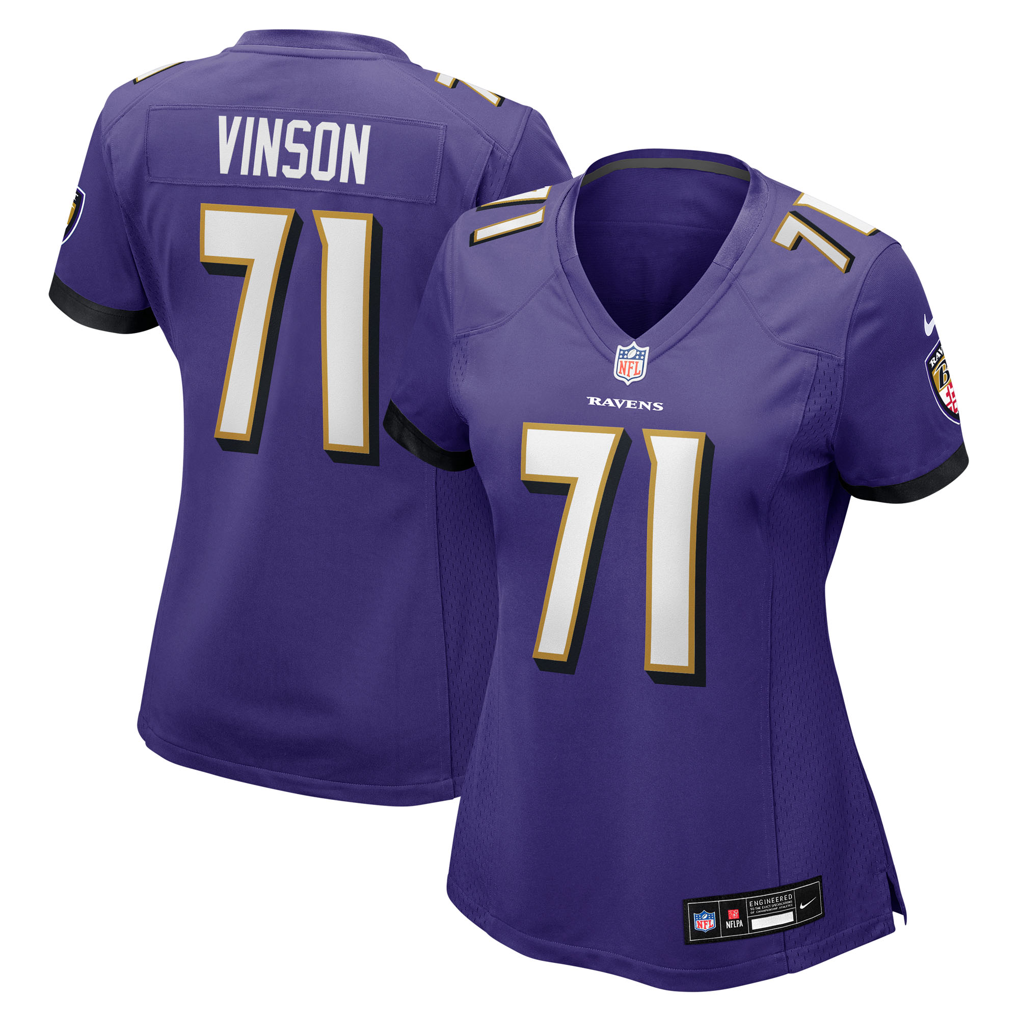 Women's Nike Carson Vinson Purple Baltimore Ravens Team Game Jersey