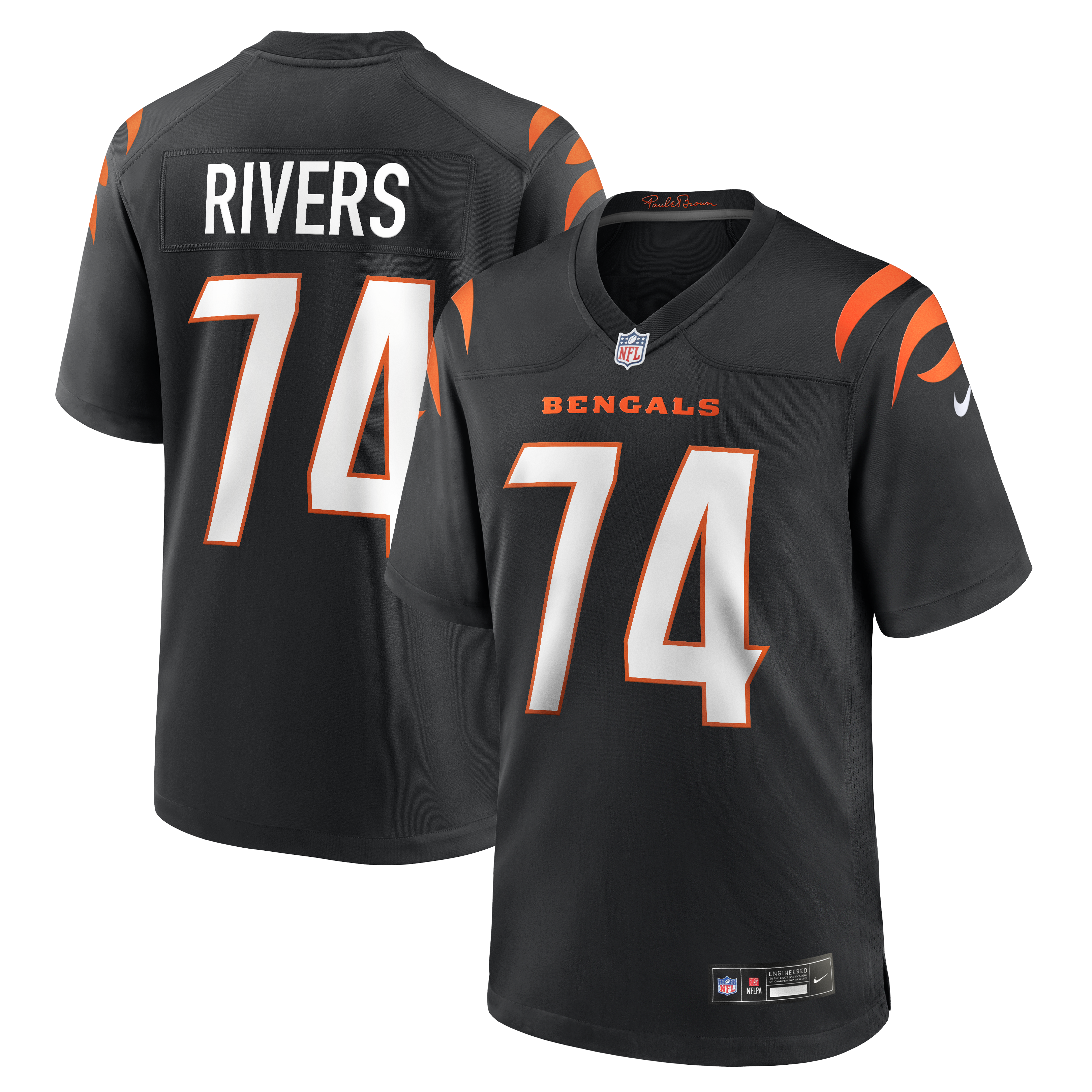 Men's Nike Jalen Rivers Black Cincinnati Bengals Team Game Jersey