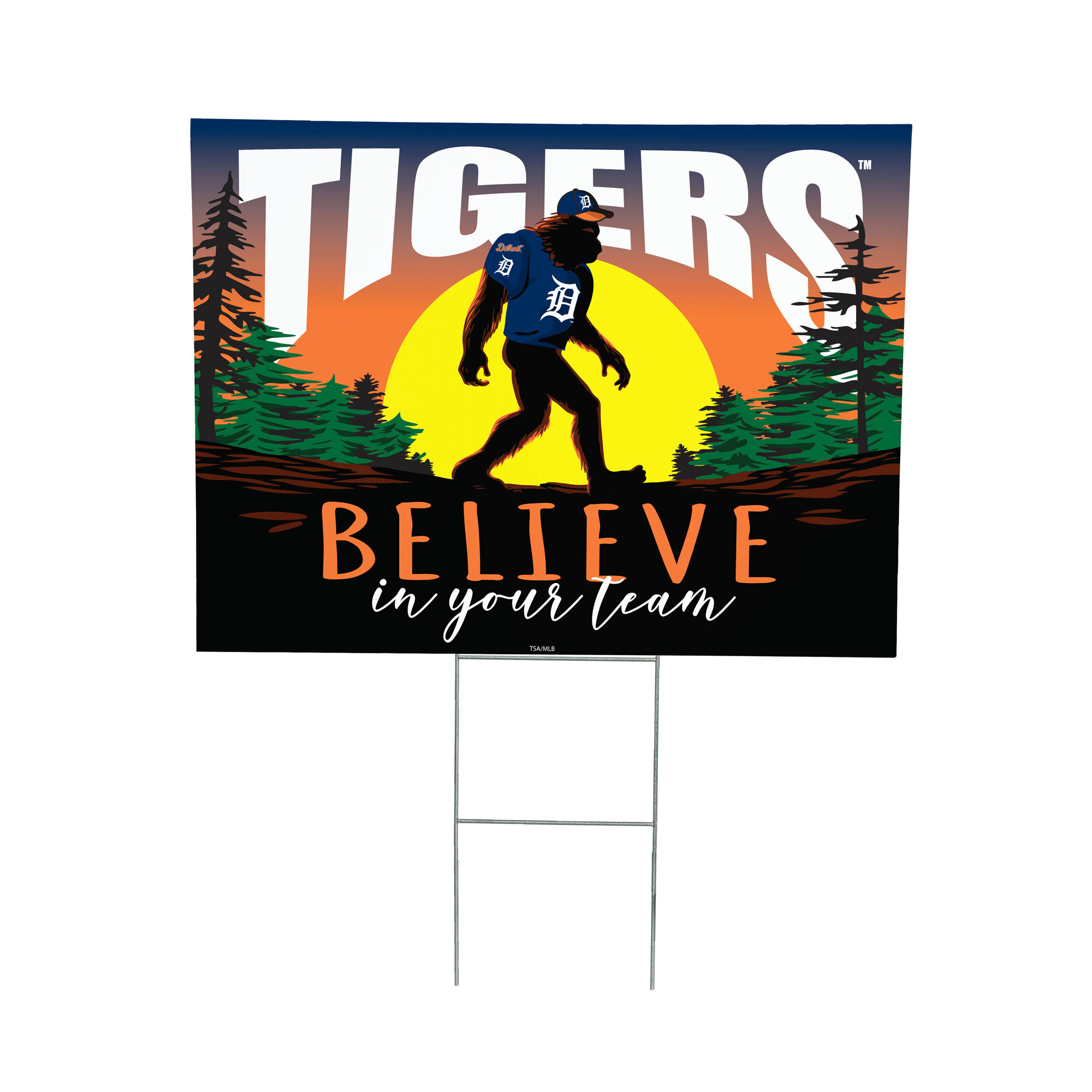 Detroit Tigers 24" x 18" Bigfoot Believe in Yourself Outdoor Staked Yard Sign