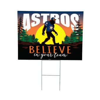 "Houston Astros 24"" x 18"" Bigfoot Believe in Yourself Outdoor Staked Yard Sign"