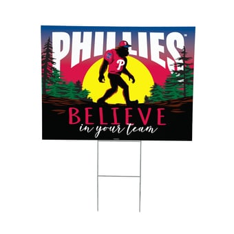 "Philadelphia Phillies 24"" x 18"" Bigfoot Believe in Yourself Outdoor Staked Yard Sign"