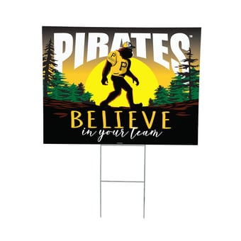 "Pittsburgh Pirates 24"" x 18"" Bigfoot Believe in Yourself Outdoor Staked Yard Sign"