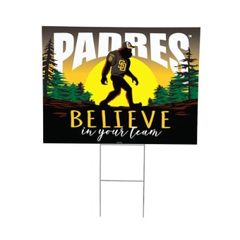 "San Diego Padres 24"" x 18"" Bigfoot Believe in Yourself Outdoor Staked Yard Sign"