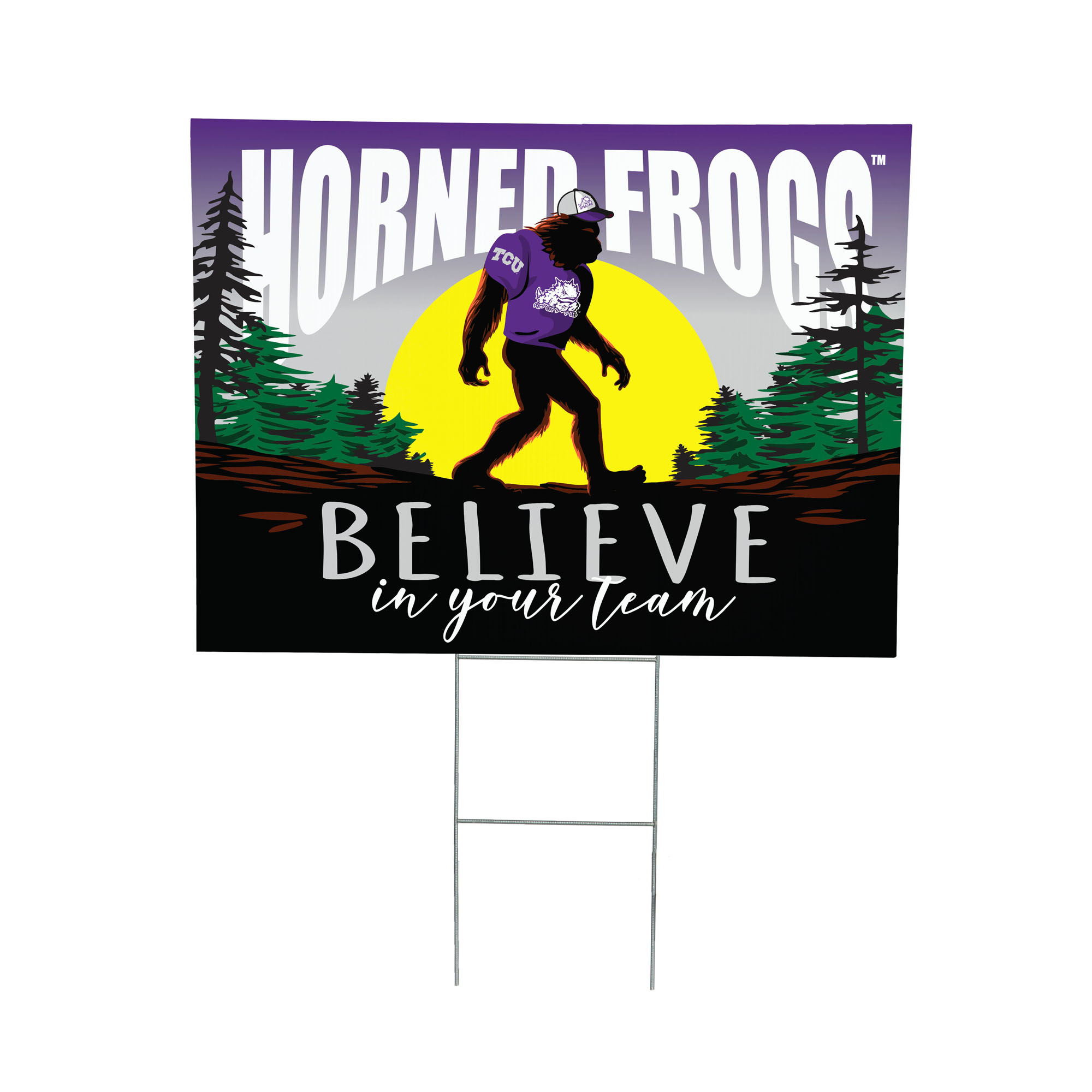TCU Horned Frogs 24″ x 18″ Bigfoot Believe in Yourself Outdoor Staked Yard Sign TCU Horned Frogs 24″ x 18″ Bigfoot Believe in Yourself Outdoor Staked Yard Sign