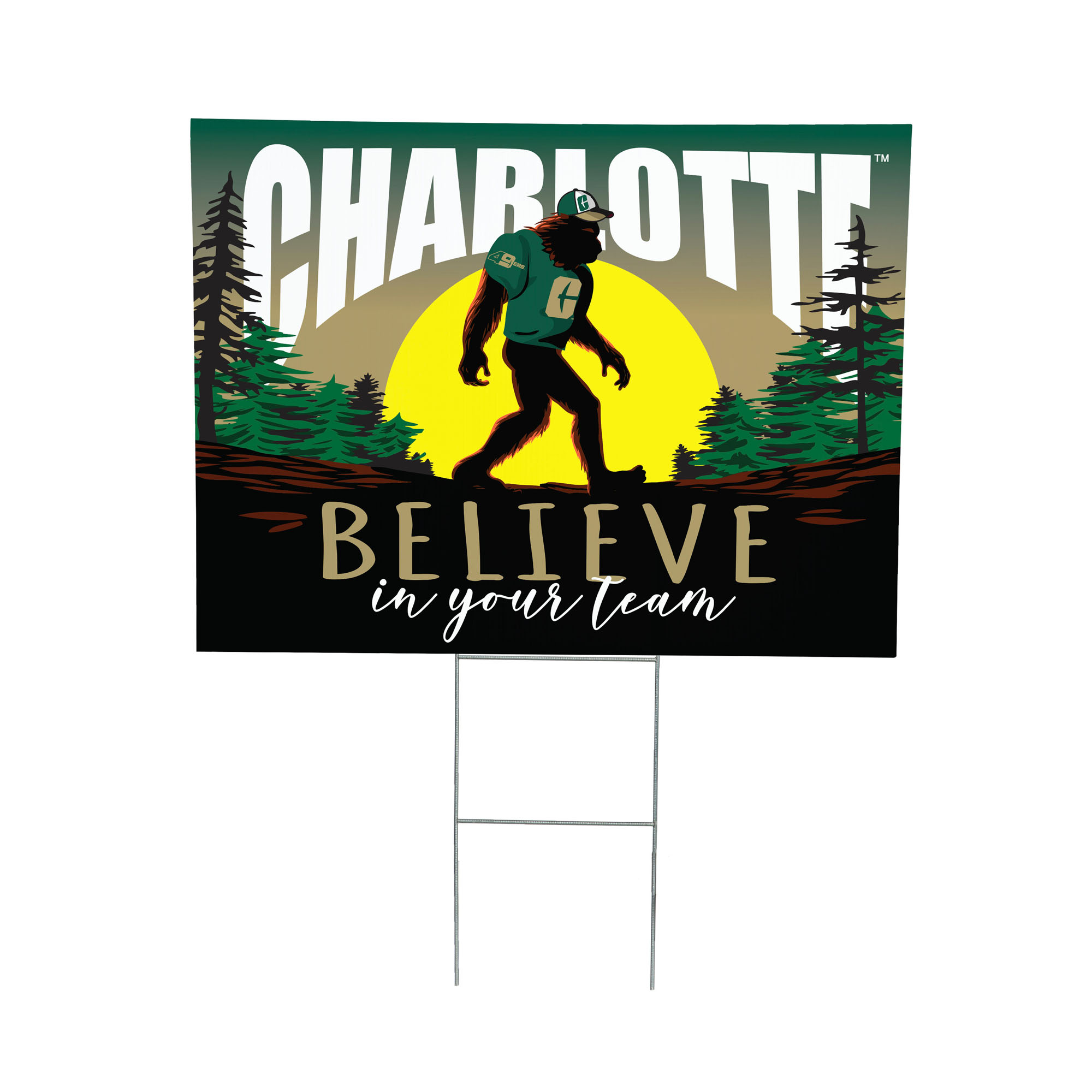 Charlotte 49ers 24″ x 18″ Bigfoot Believe in Yourself Outdoor Staked Yard Sign Charlotte 49ers 24″ x 18″ Bigfoot Believe in Yourself Outdoor Staked Yard Sign