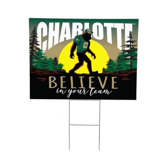 Charlotte 49ers 24" x 18" Bigfoot Believe in Yourself Outdoor Staked Yard Sign