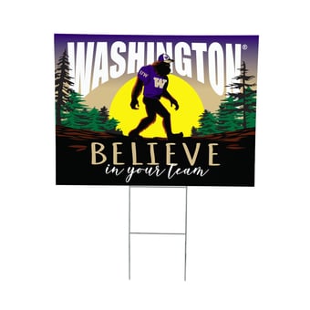 "Washington Huskies 24"" x 18"" Bigfoot Believe in Yourself Outdoor Staked Yard Sign"