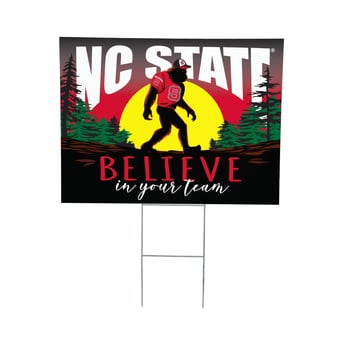 NC State Wolfpack 24" x 18" Bigfoot Believe in Yourself Outdoor Staked Yard Sign