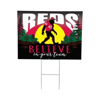 "Cincinnati Reds 24"" x 18"" Bigfoot Believe in Yourself Outdoor Staked Yard Sign"