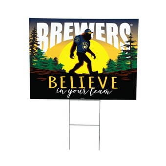 Milwaukee Brewers 24" x 18" Bigfoot Believe in Yourself Outdoor Staked Yard Sign