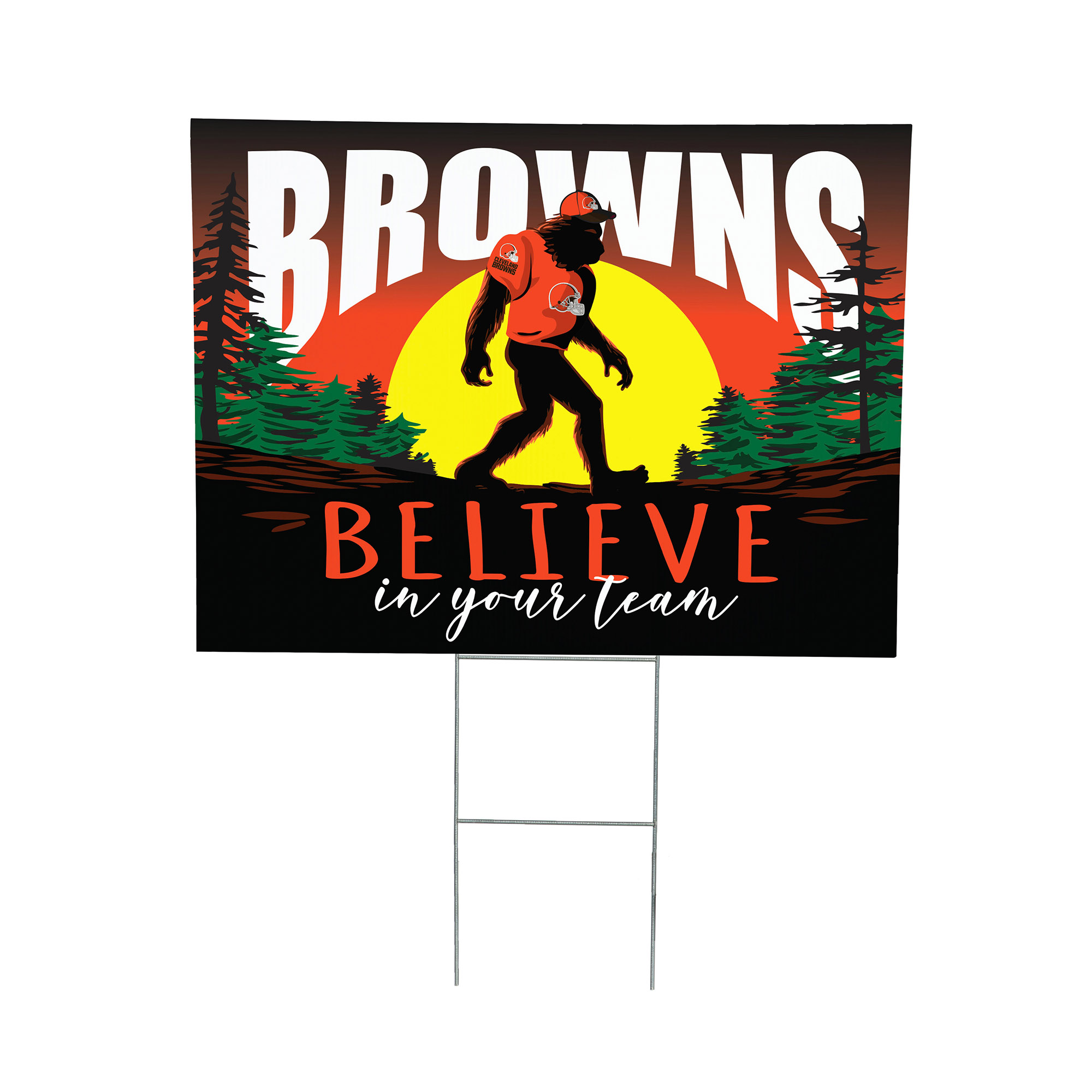 Cleveland Browns 24" x 18" Bigfoot Believe in Yourself Outdoor Staked Yard Sign