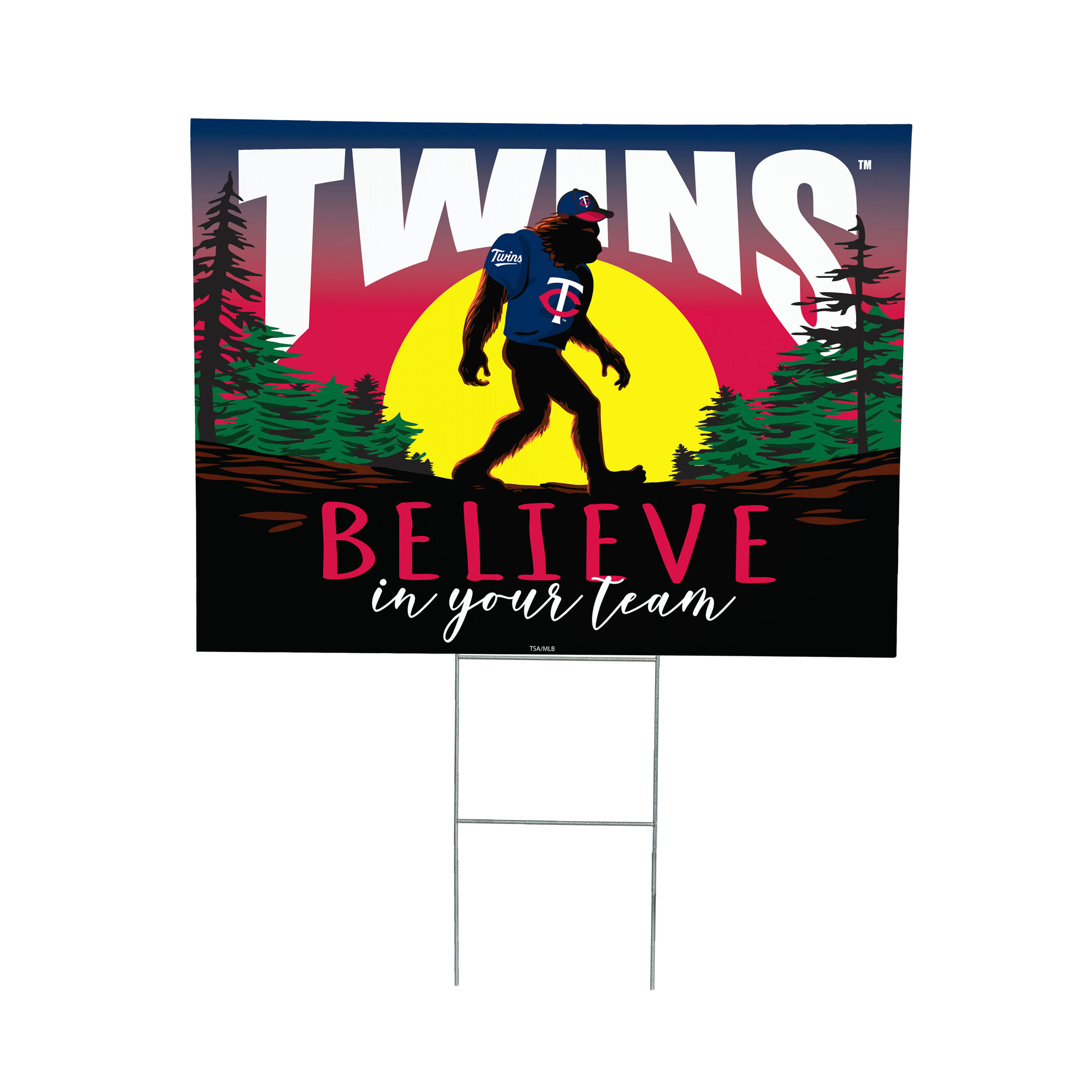 Minnesota Twins 24" x 18" Bigfoot Believe in Yourself Outdoor Staked Yard Sign