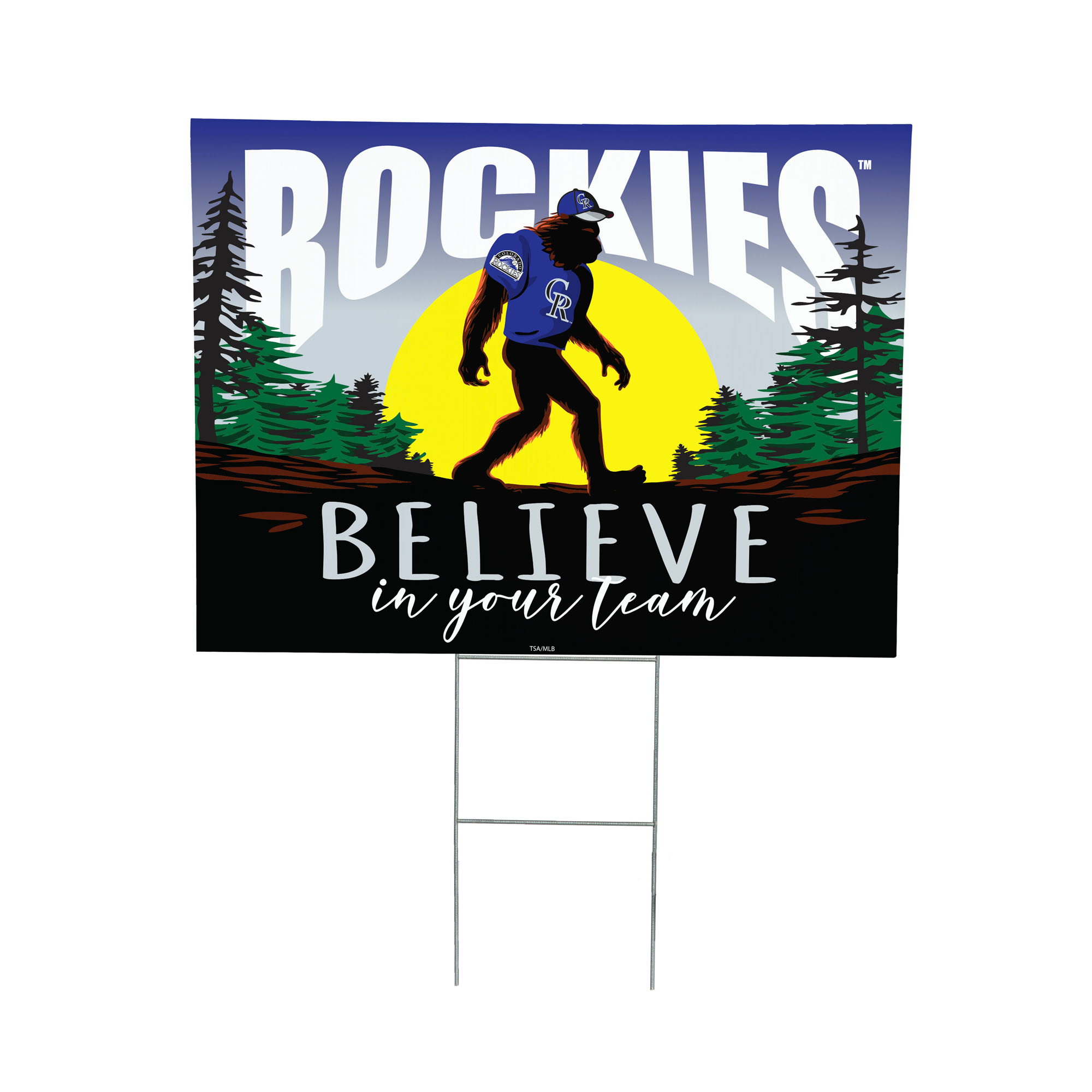 Colorado Rockies 24" x 18" Bigfoot Believe in Yourself Outdoor Staked Yard Sign