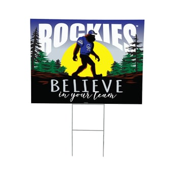 "Colorado Rockies 24"" x 18"" Bigfoot Believe in Yourself Outdoor Staked Yard Sign"