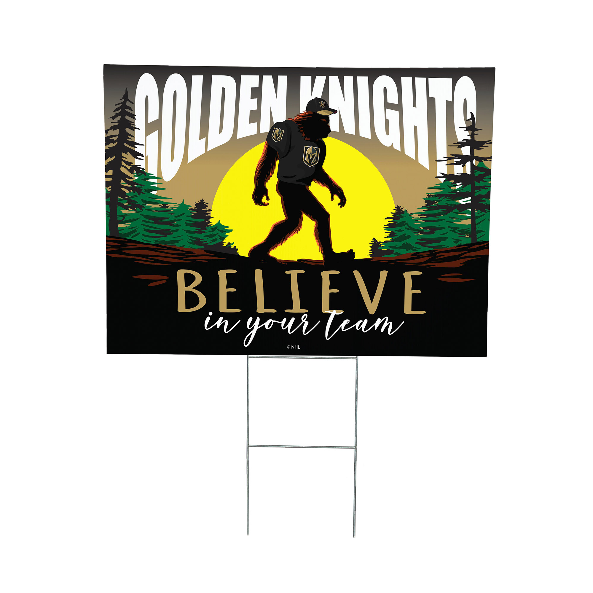 Vegas Golden Knights 24" x 18" Bigfoot Believe in Yourself Outdoor Staked Yard Sign