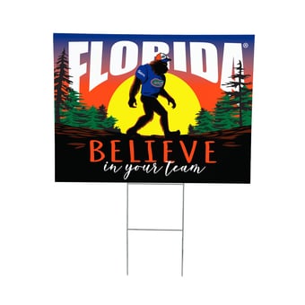 "Florida Gators 24"" x 18"" Bigfoot Believe in Yourself Outdoor Staked Yard Sign"