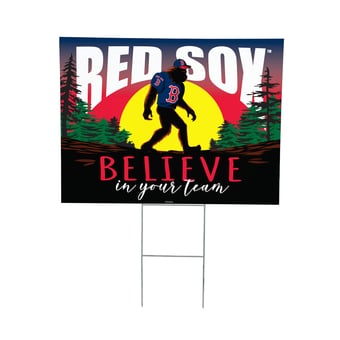 "Boston Red Sox 24"" x 18"" Bigfoot Believe in Yourself Outdoor Staked Yard Sign"