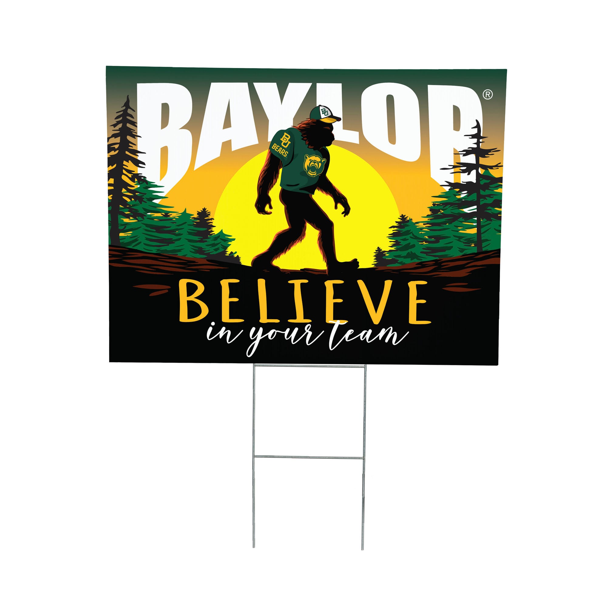 Baylor Bears 24" x 18" Bigfoot Believe in Yourself Outdoor Staked Yard Sign