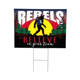 "Ole Miss Rebels 24"" x 18"" Bigfoot Believe in Yourself Outdoor Staked Yard Sign"