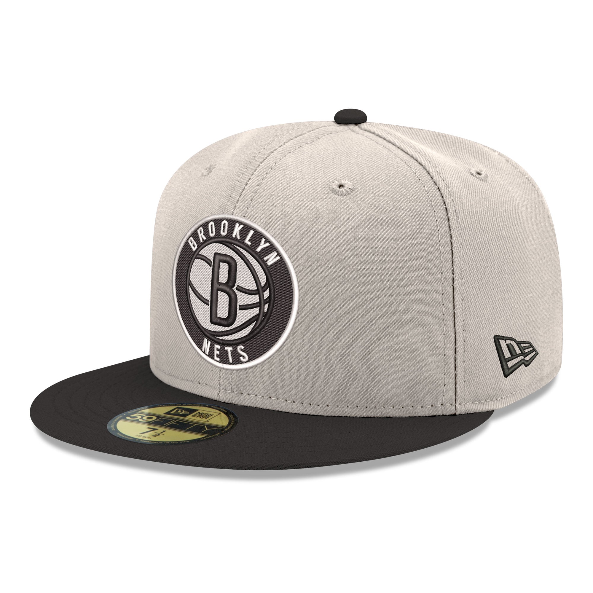 Men's New Era Gray/Black Brooklyn Nets Chrome 59FIFTY Fitted Hat