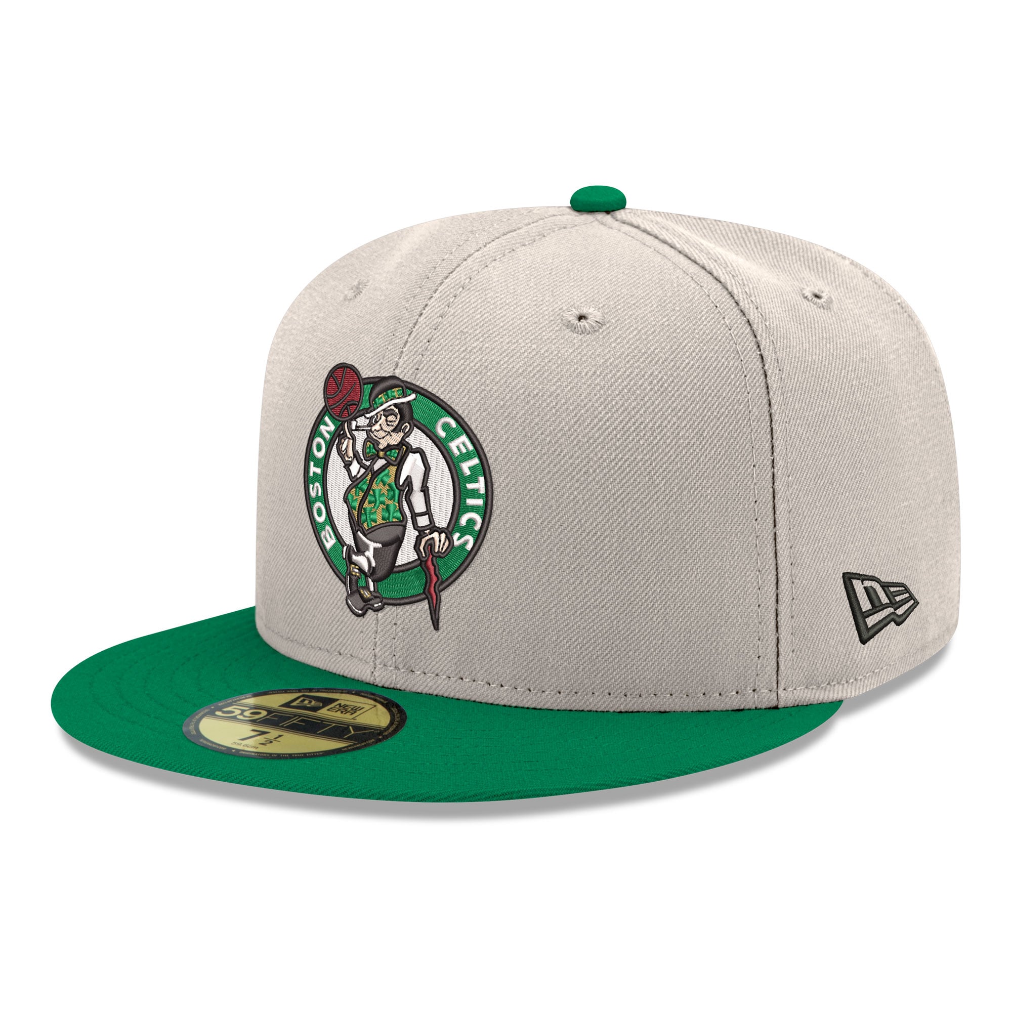 Men's New Era  Gray/Kelly Green Boston Celtics Chrome 59FIFTY Fitted Hat
