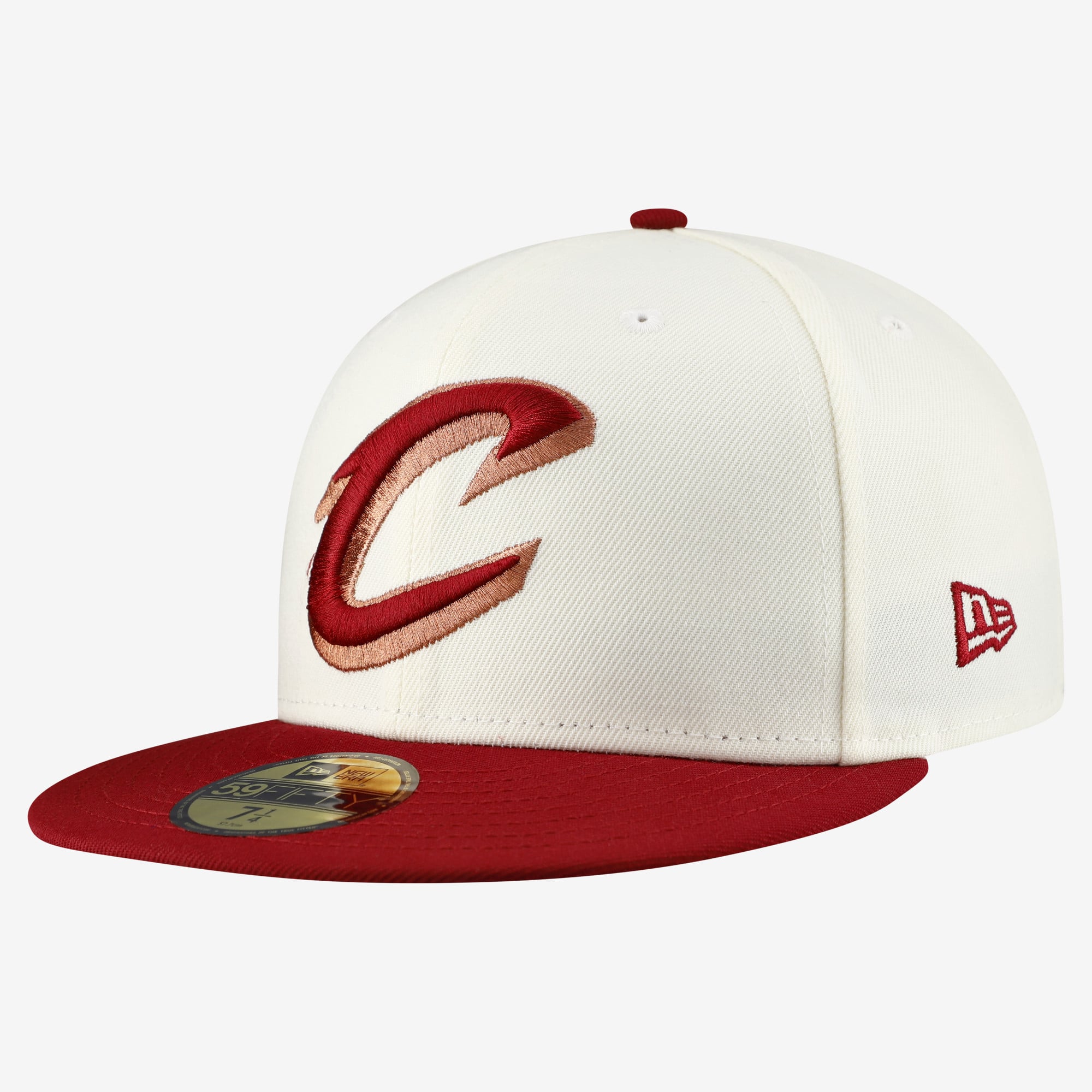 Men's New Era  White/Wine Cleveland Cavaliers Chrome 59FIFTY Fitted Hat
