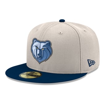Men's New Era  White/Navy Memphis Grizzlies Chrome 59FIFTY Fitted Hat
