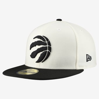 Men's New Era  White/Black Toronto Raptors Chrome 59FIFTY Fitted Hat