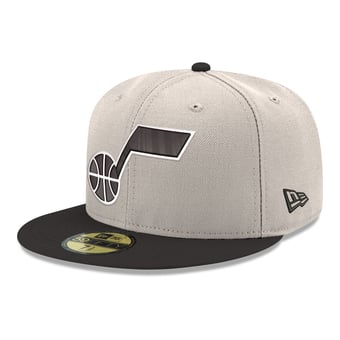 Men's New Era  White/Black Utah Jazz Chrome 59FIFTY Fitted Hat