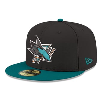 Men's New Era  Black San Jose Sharks Core Logo Two-Tone 59FIFTY Fitted Hat