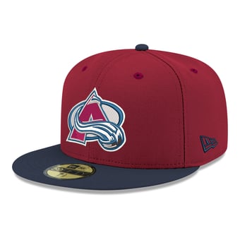 Men's New Era  Burgundy Colorado Avalanche Core Logo Two-Tone 59FIFTY Fitted Hat