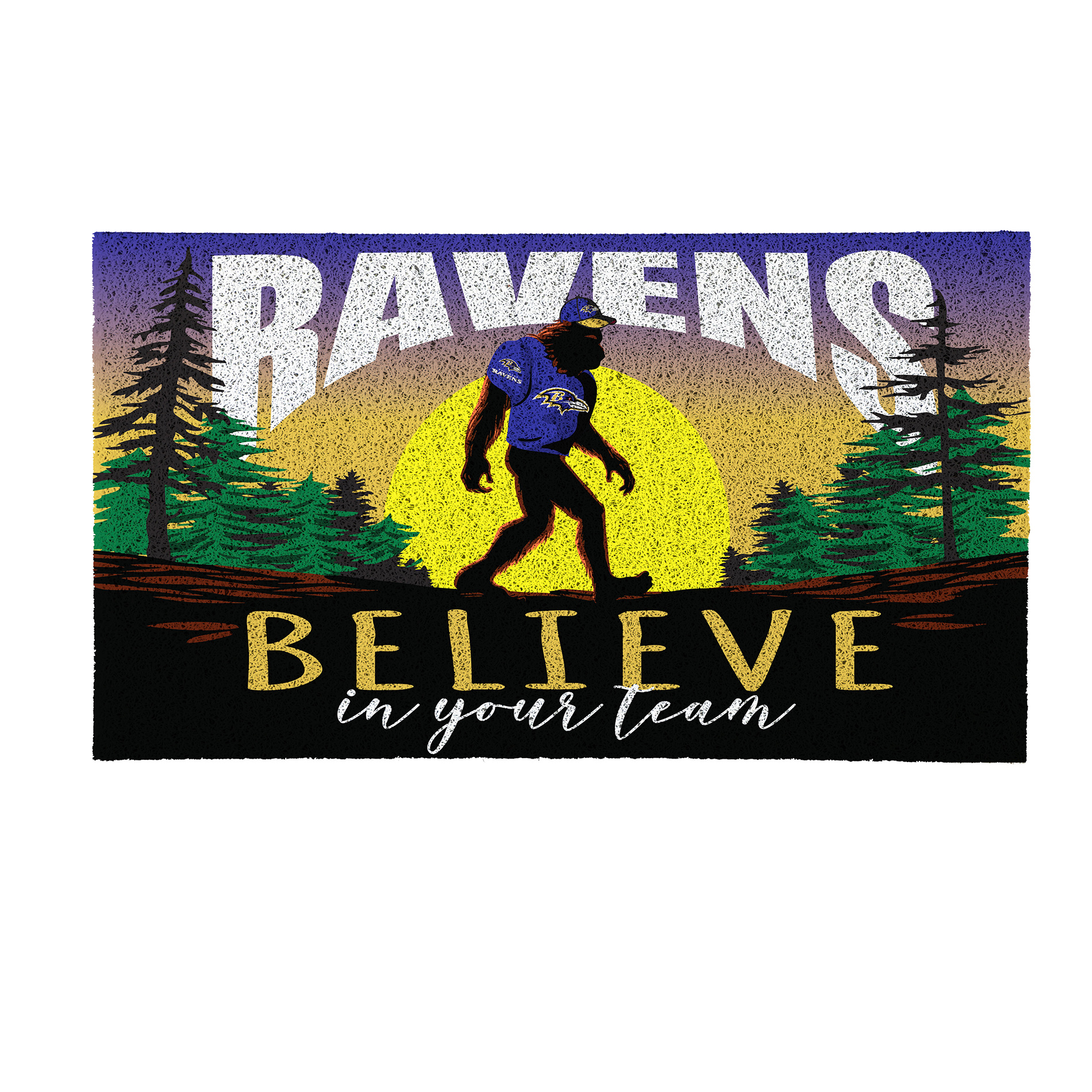 Baltimore Ravens 28" x 16" Bigfoot Believe in Your Team Turf Door Mat
