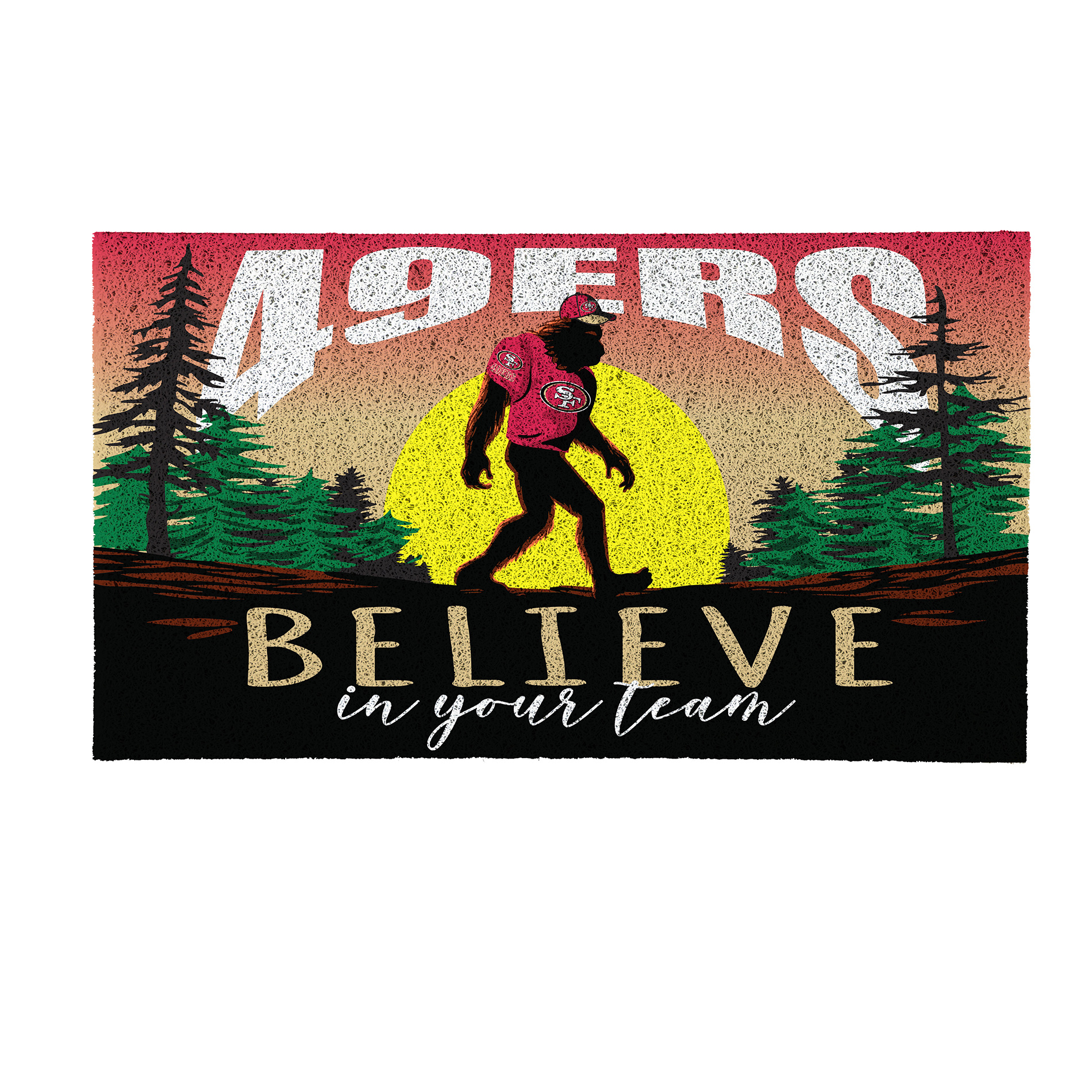 San Francisco 49ers 28" x 16" Bigfoot Believe in Your Team Turf Door Mat