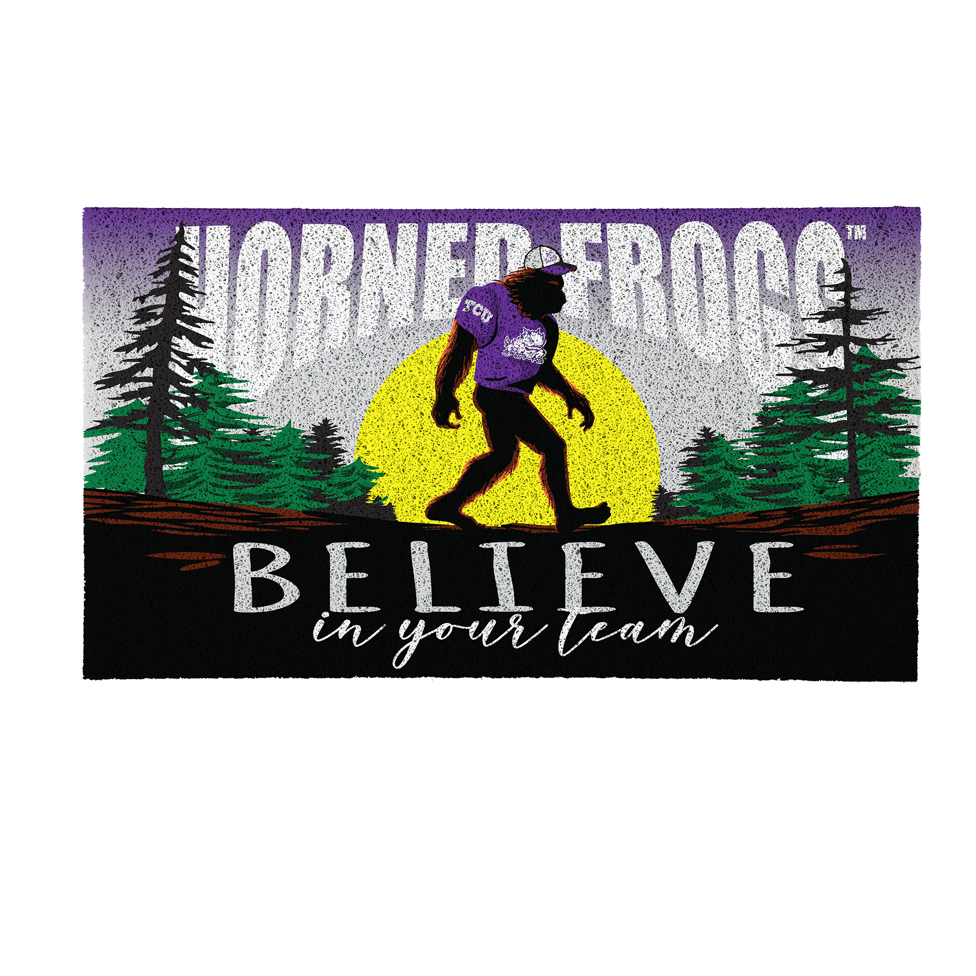 TCU Horned Frogs 28" x 16" Bigfoot Believe in Your Team Turf Door Mat