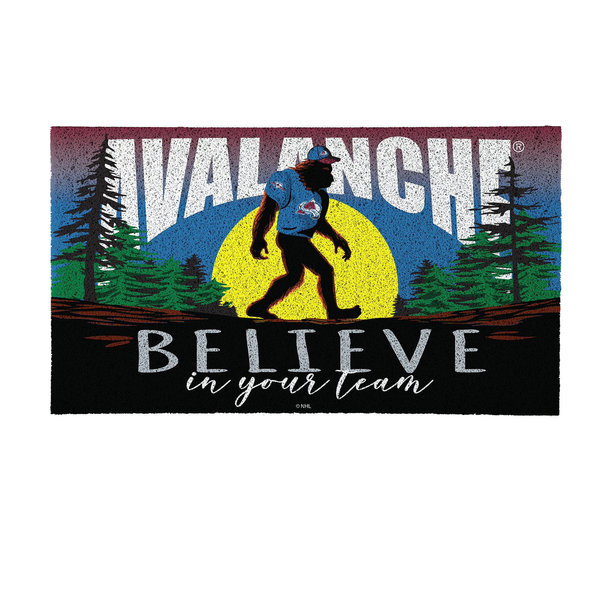 Colorado Avalanche 28" x 16" Bigfoot Believe in Your Team Turf Door Mat