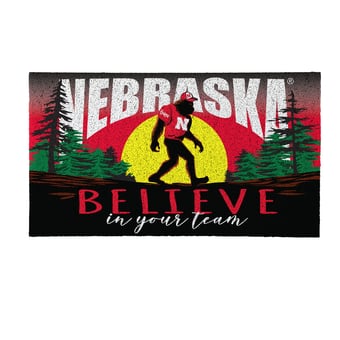 Nebraska Huskers 28" x 16" Bigfoot Believe in Your Team Turf Door Mat