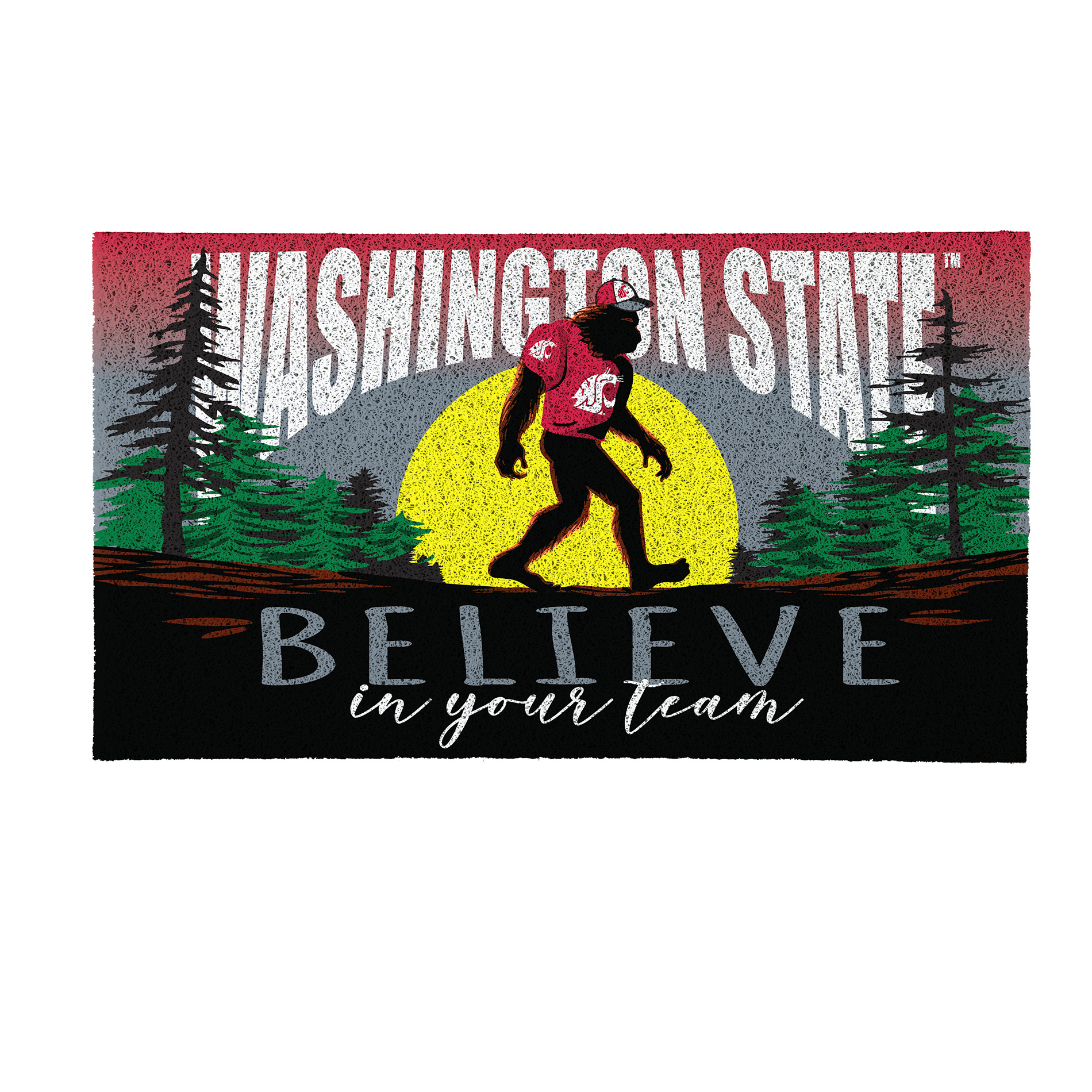Washington State Cougars 28" x 16" Bigfoot Believe in Your Team Turf Door Mat