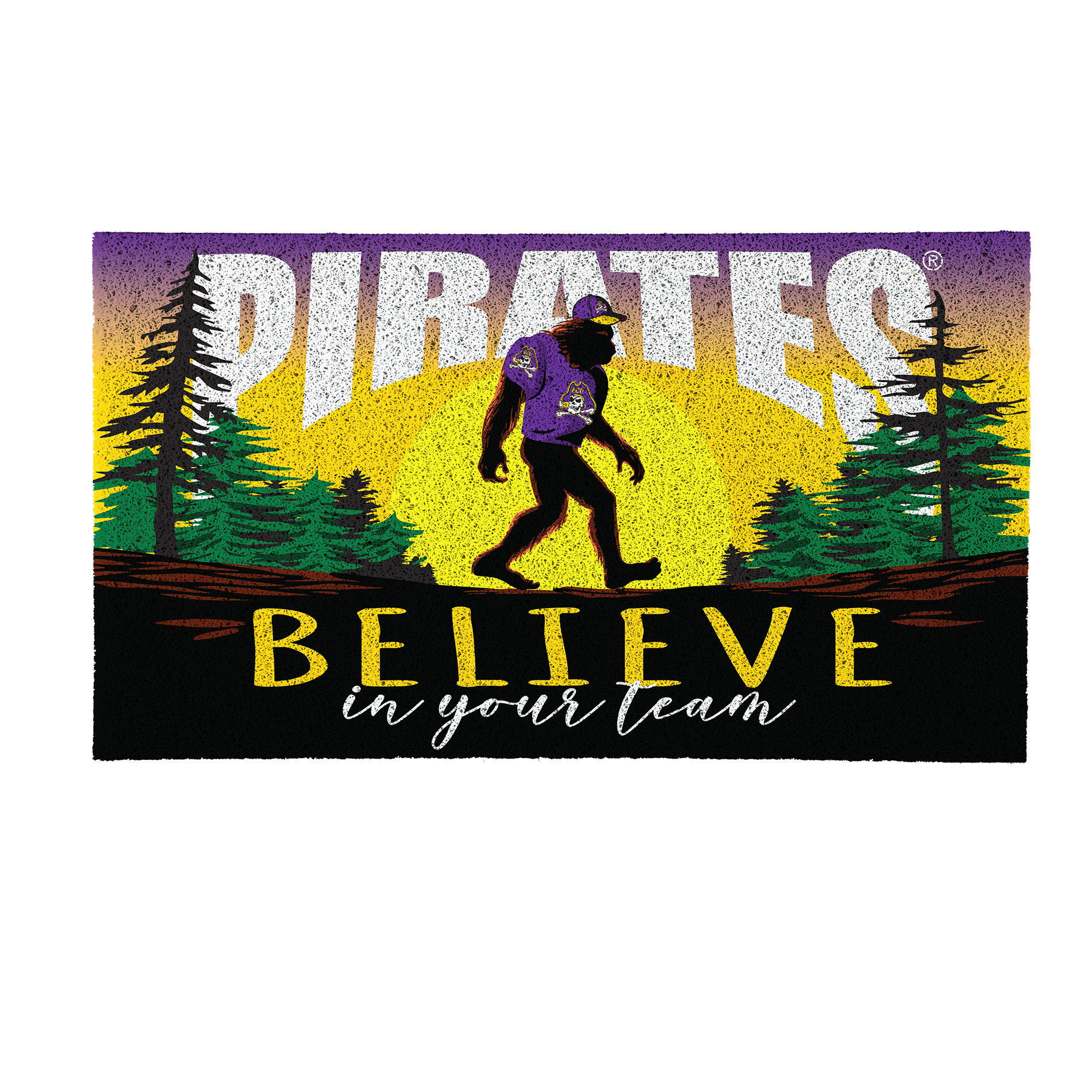 ECU Pirates 28" x 16" Bigfoot Believe in Your Team Turf Door Mat