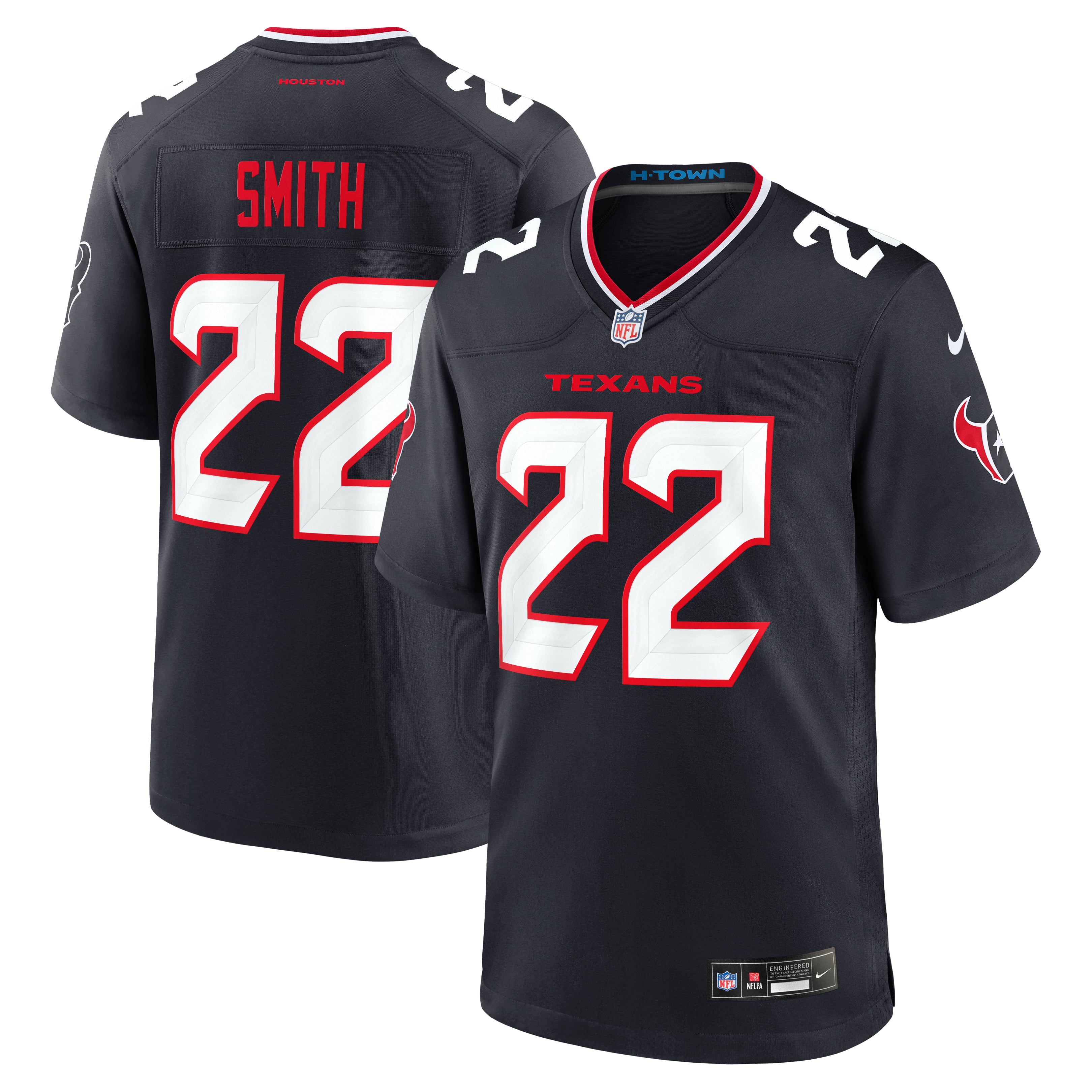 Men's Nike Jaylin Smith  Navy Houston Texans Team Game Jersey
